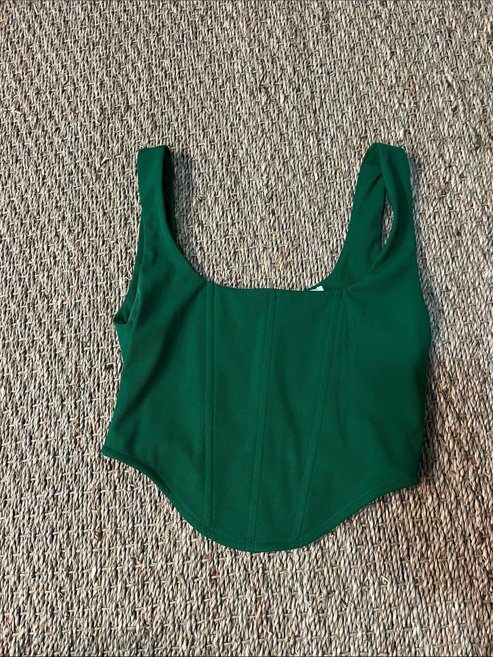 Bobbles and Lace Green Corset